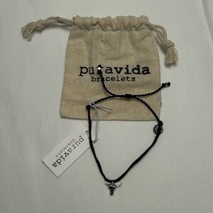 Pura Vida Black Bracelet with Silver Accents